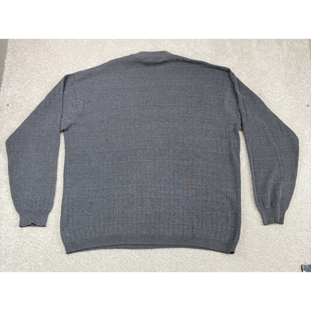 Pronto Uomo Mock Neck Sweater Men's XLT Gray Silk Cotton Blend Knit Minimalist - Picture 5 of 6